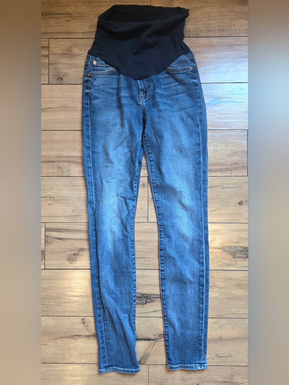 7 For All Mankind Seven Skinny Maternity Jeans Blue Waist 27 Pregnancy